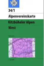 Toerskikaart 34 1S Alpenvereinskarte Kitzbüheler Alpen West ski | Alpenverein