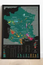 Scratch Map France Carte du vin ENG | Wijnkaart | 50 x 70 cm | 1020 Dégustations