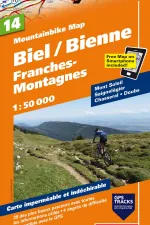 Mountainbikekaart 14 Biel Bienne Berner Jura MTB kaart | Hallwag