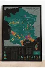 France Carte du vin | Wijnkaart | 50 x 70 cm | 1020 Dégustations