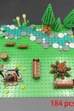 Buiten Kamperen en Natuuravontuur Set 184 Stuks Miniatuur Kampvuur, Houtblokjes, Bosdieren en Natuur Accessoires Compatibel met LEGO en Ander Bouwspeelgoed Educatief Speelgoed voor Kinderen vanaf 3 Jaar