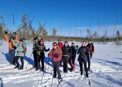 Langlaufen in het Hossa National Park in Finland Kainuu Finland